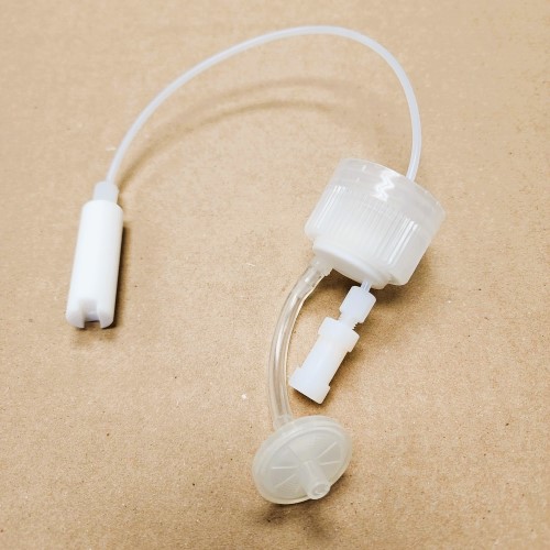 [CT-531-102] Cap for Acid Bottles (38-430) Teflon body PP collar 2-port includes air inlet filter, tube anchor, and union